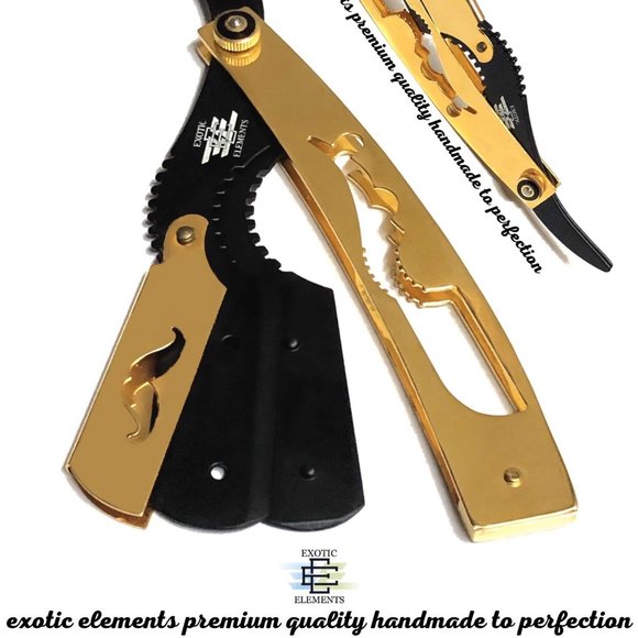 Gold & Black Straight Edge Shaving Razor - Picture 4 of 5